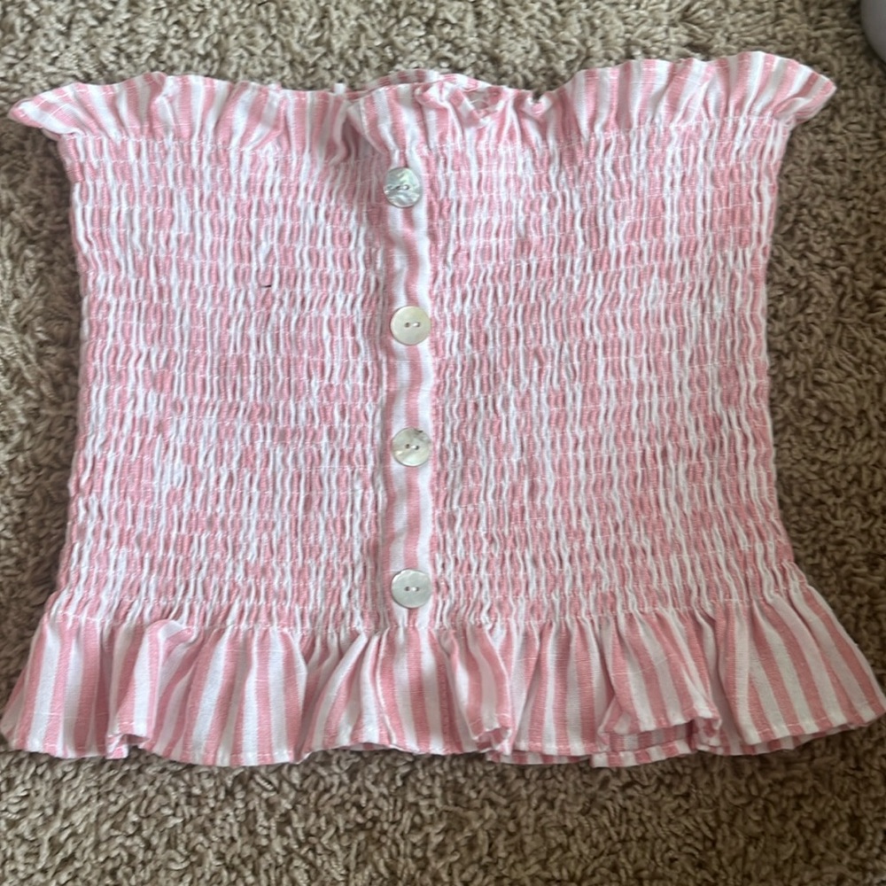 Pink and White tube top from Molly Bracken